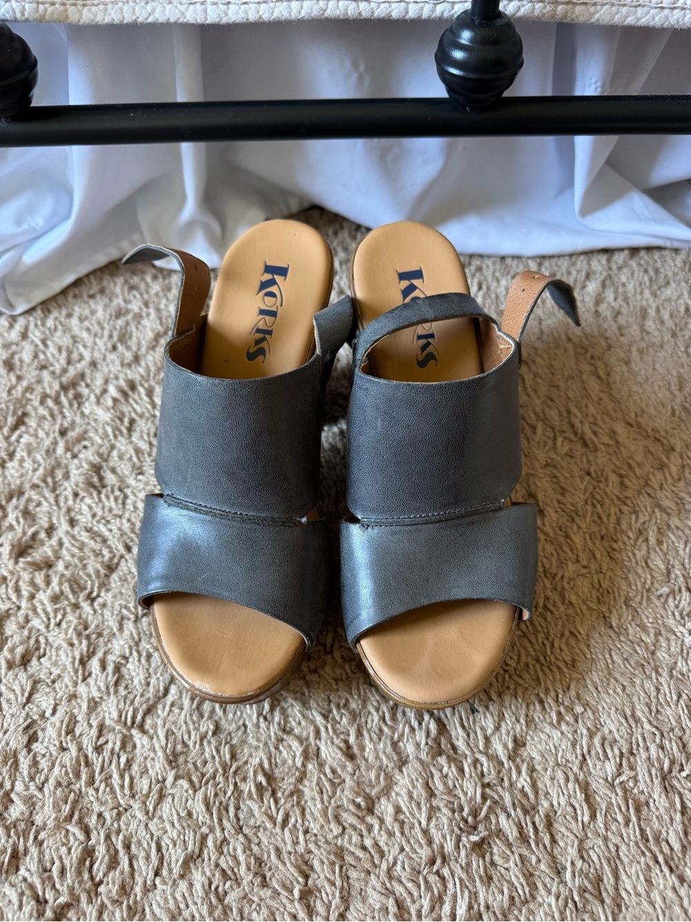 Korks blue Leather Heel
